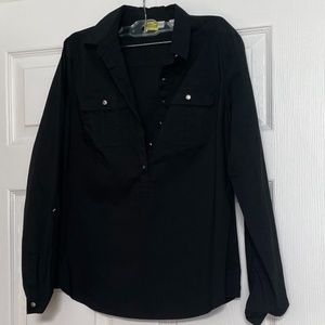 NY&C Black Utility Blouse Double Breasted Pocket